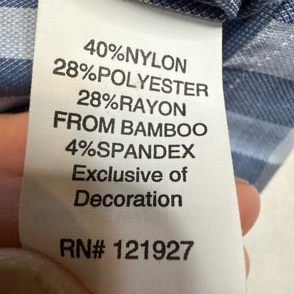 johnnie-O Blue and White Plaid Button Down Shirt - Picture 6 of 8